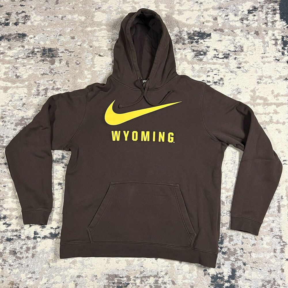 Nike Team University of Wyoming Cowboys Pullover Hoodie Sz L Football Swoosh